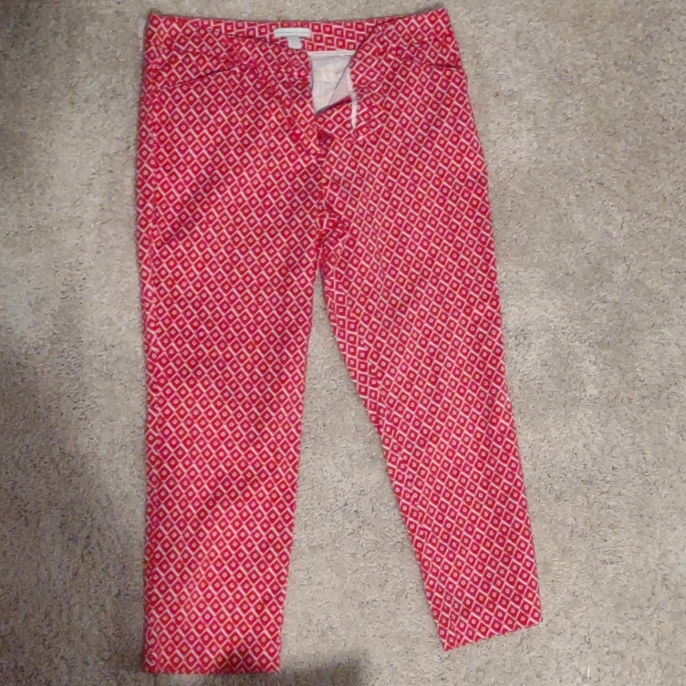Pink cropped dress pants